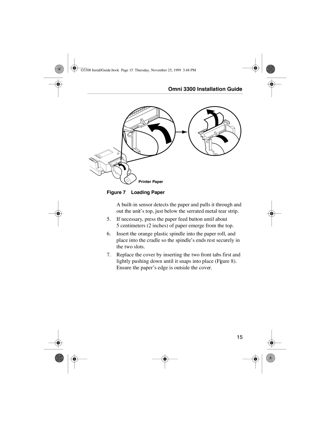 VeriFone 3300 manual Loading Paper 