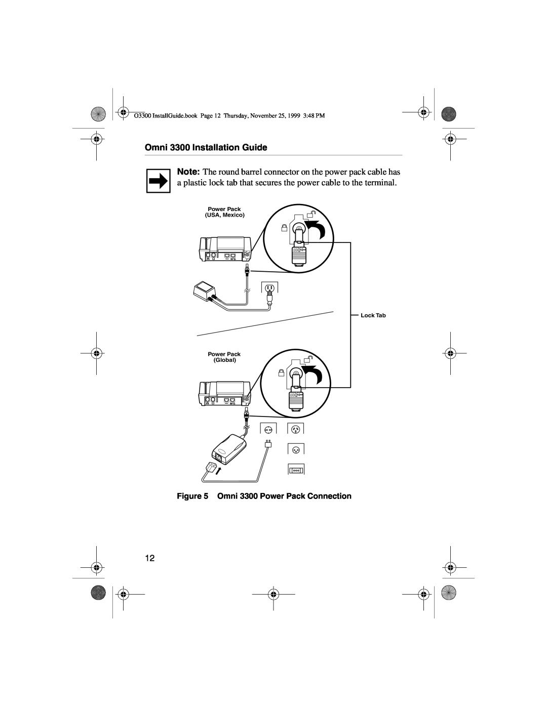 VeriFone manual Omni 3300 Installation Guide, Omni 3300 Power Pack Connection 