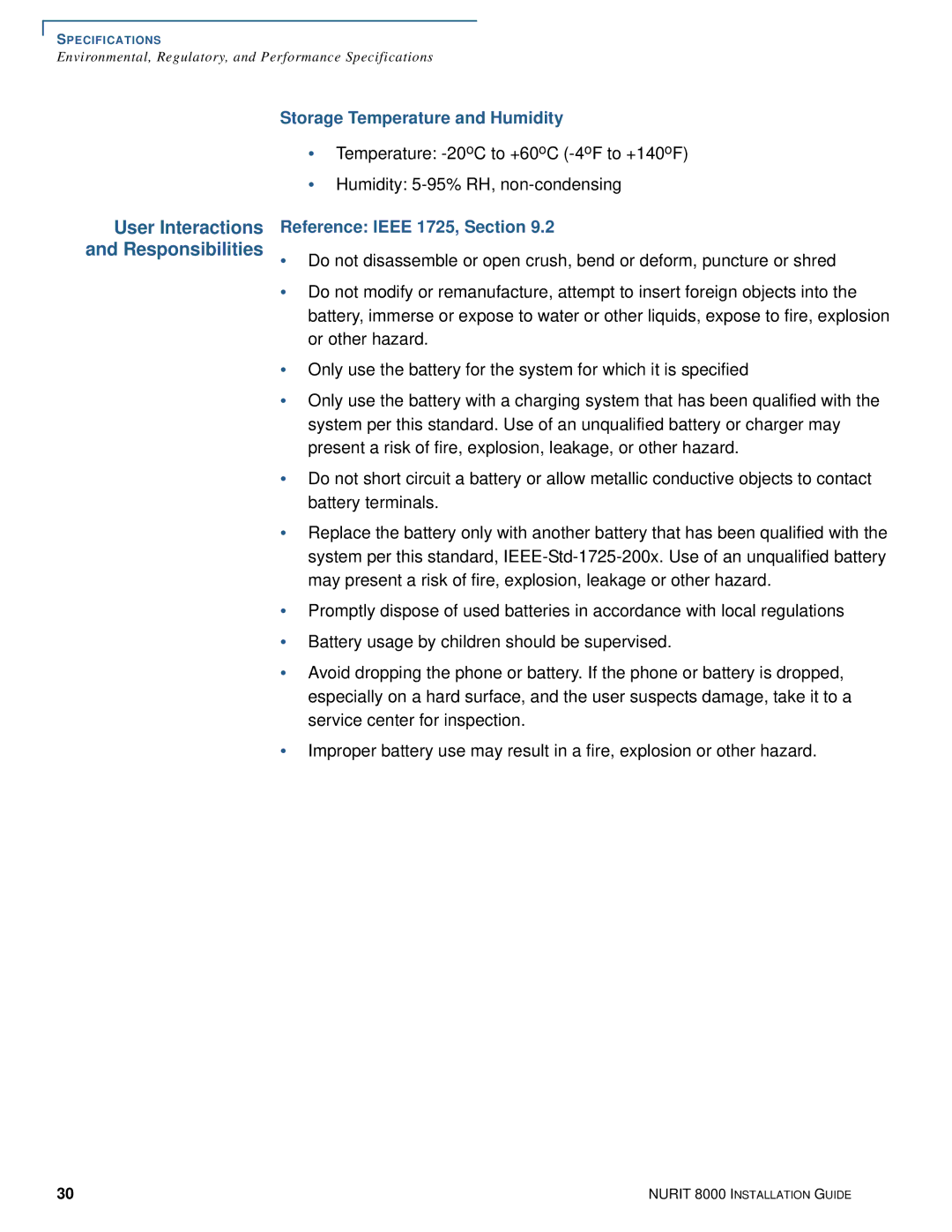 VeriFone 8000 manual Reference Ieee 1725, Section 