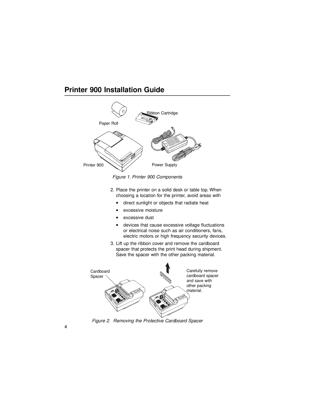 VeriFone manual Printer 900 Components 