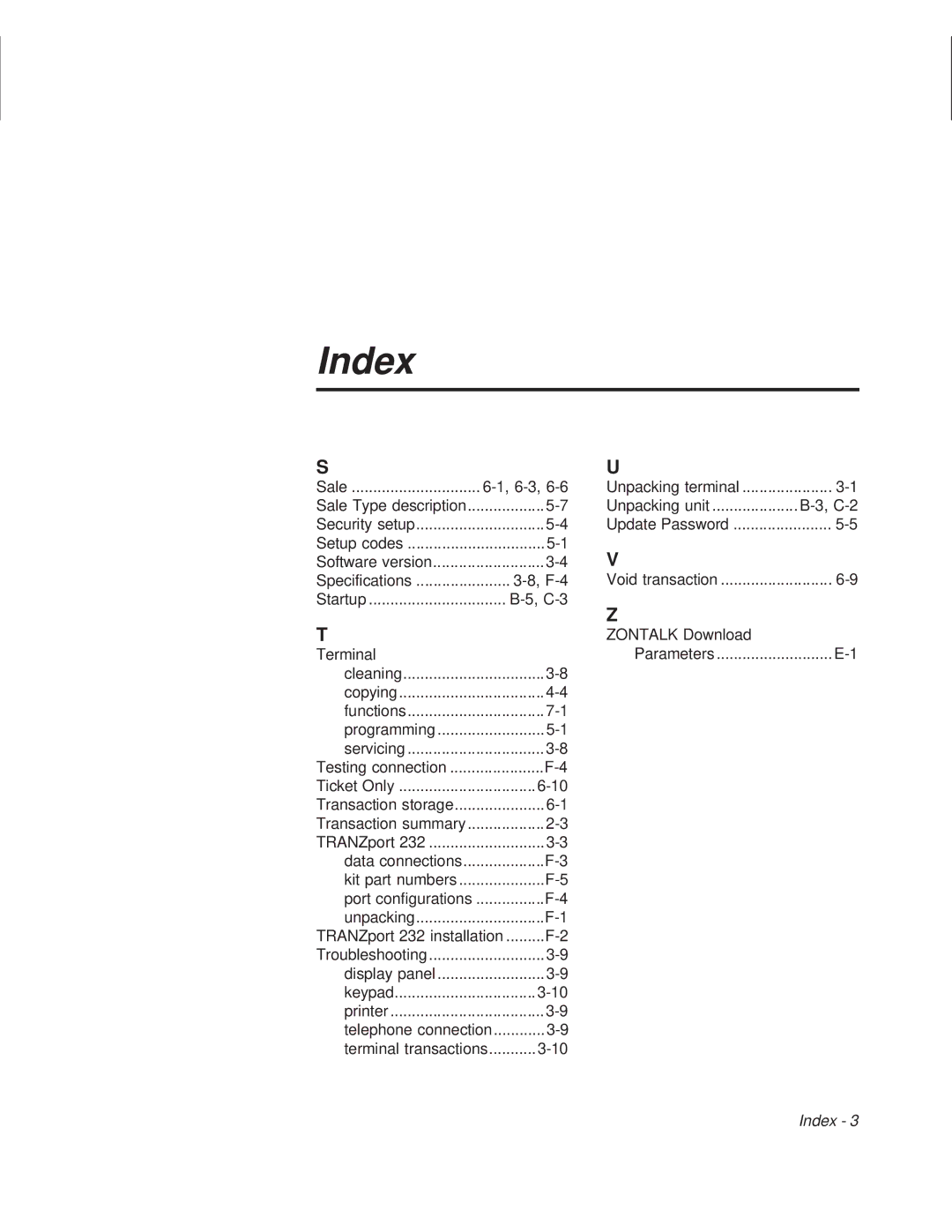 VeriFone TRANZ 460 manual 6-3 