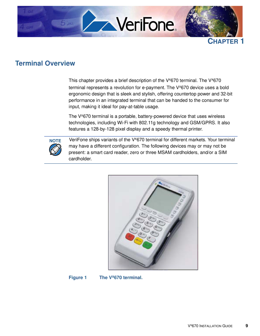 VeriFone Vx670 manual Terminal Overview 