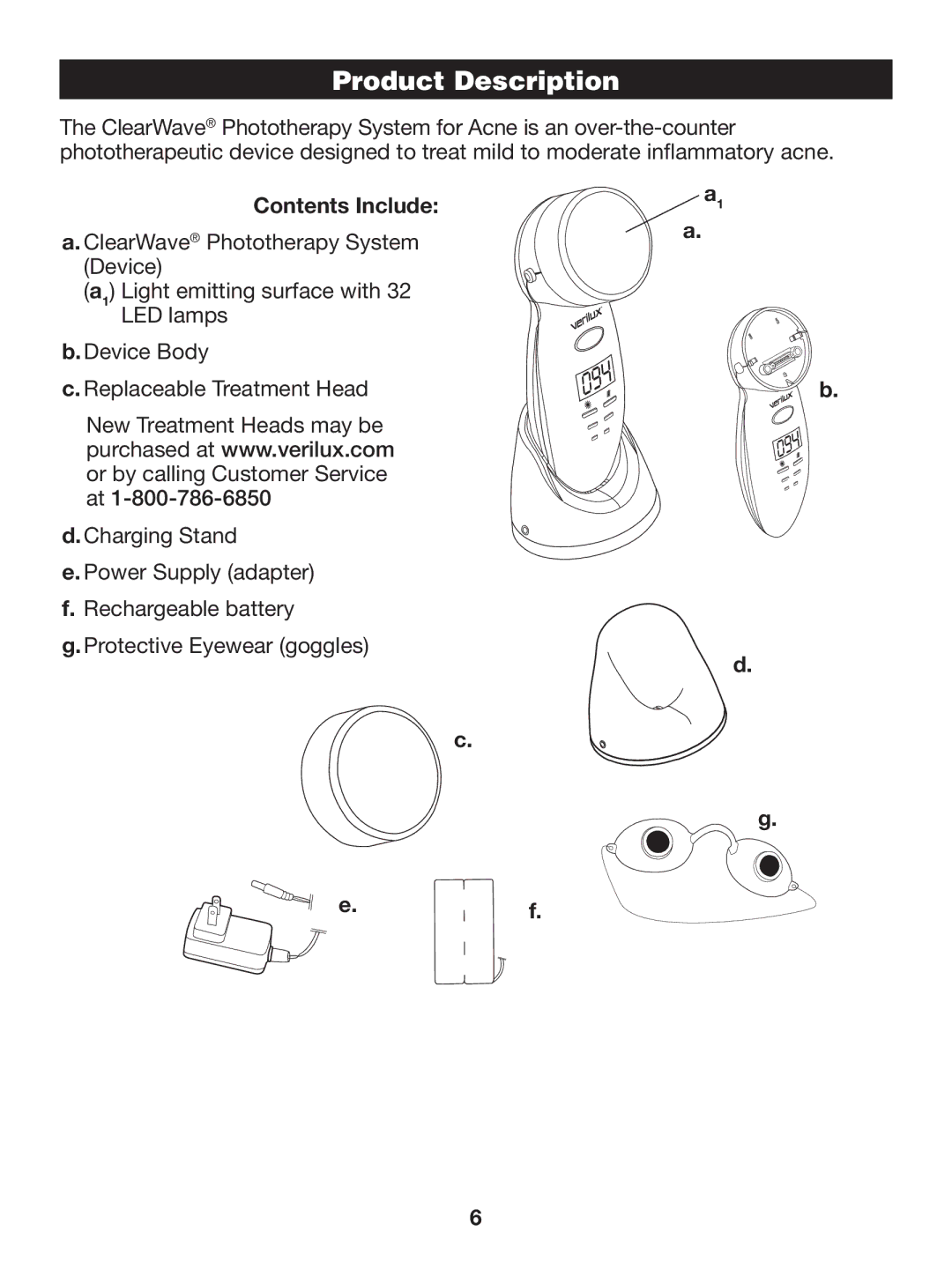 Verilux CW01 manual Product Description, Contents Include 