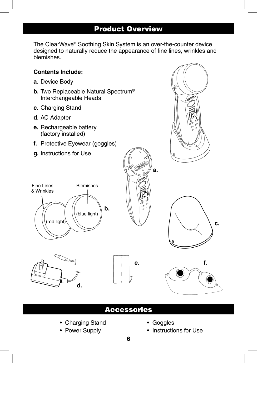 Verilux CWST2RB manual Product Overview, Accessories, Contents Include 