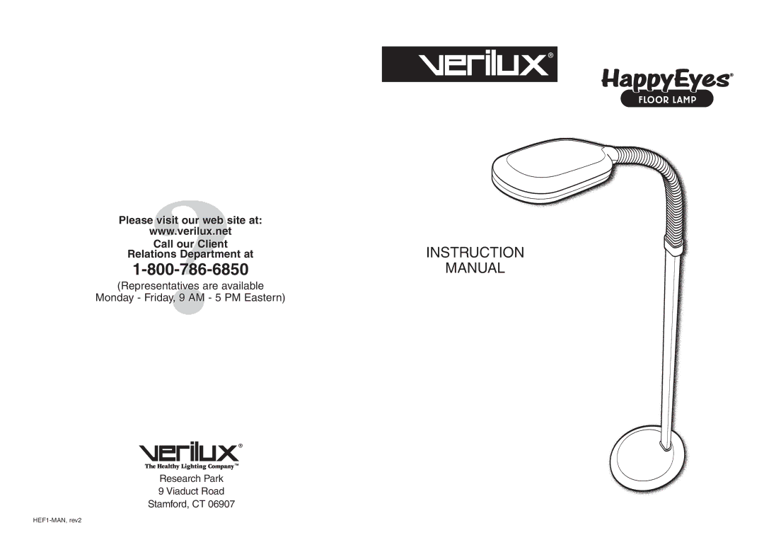 Verilux Floor Lamp instruction manual Instruction Manual 