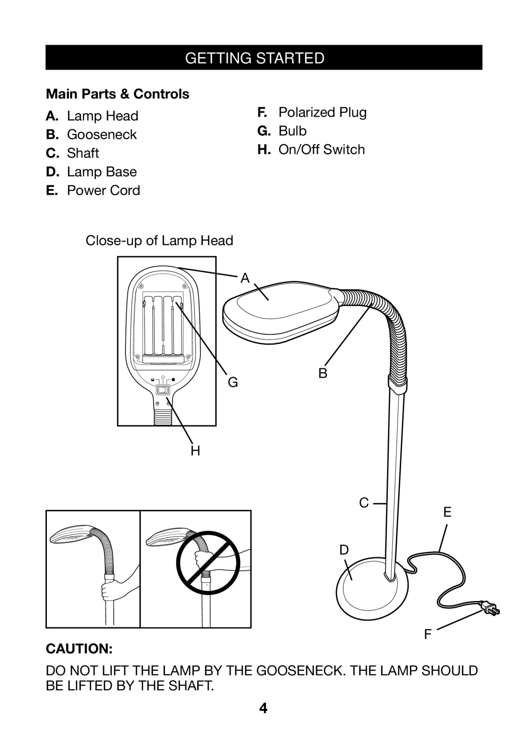 Verilux PL04 manual Getting Started 