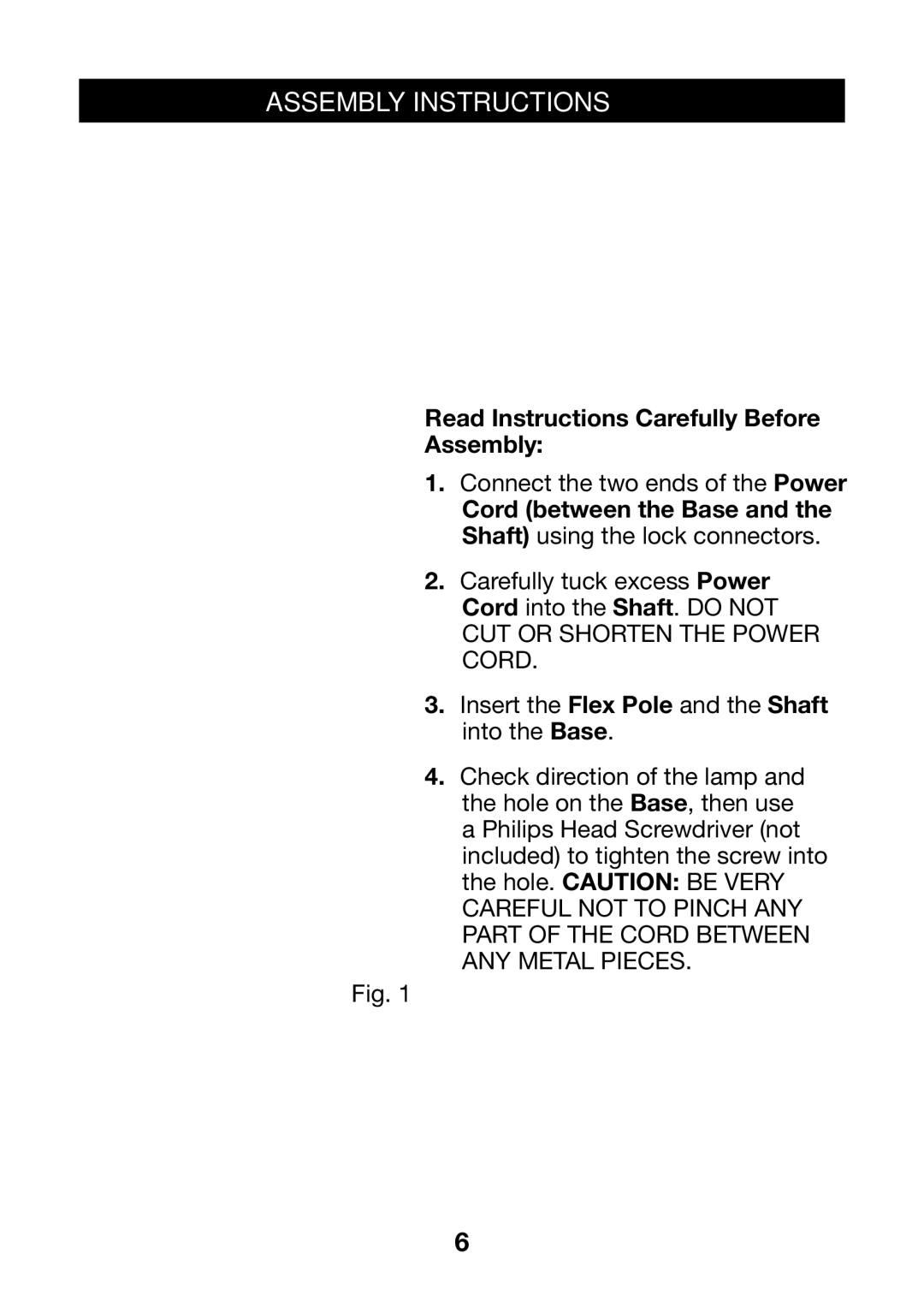 Verilux PL04 manual Assembly Instructions 