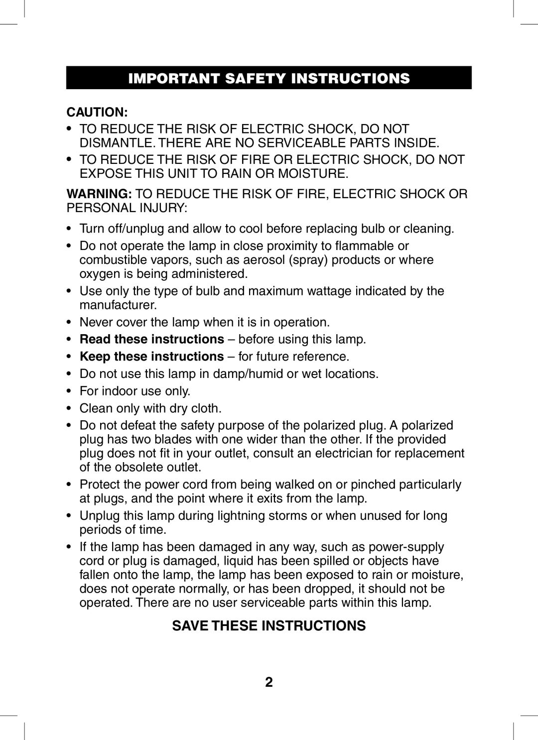 Verilux PL05 manual Important Safety Instructions, Keep these instructions for future reference 