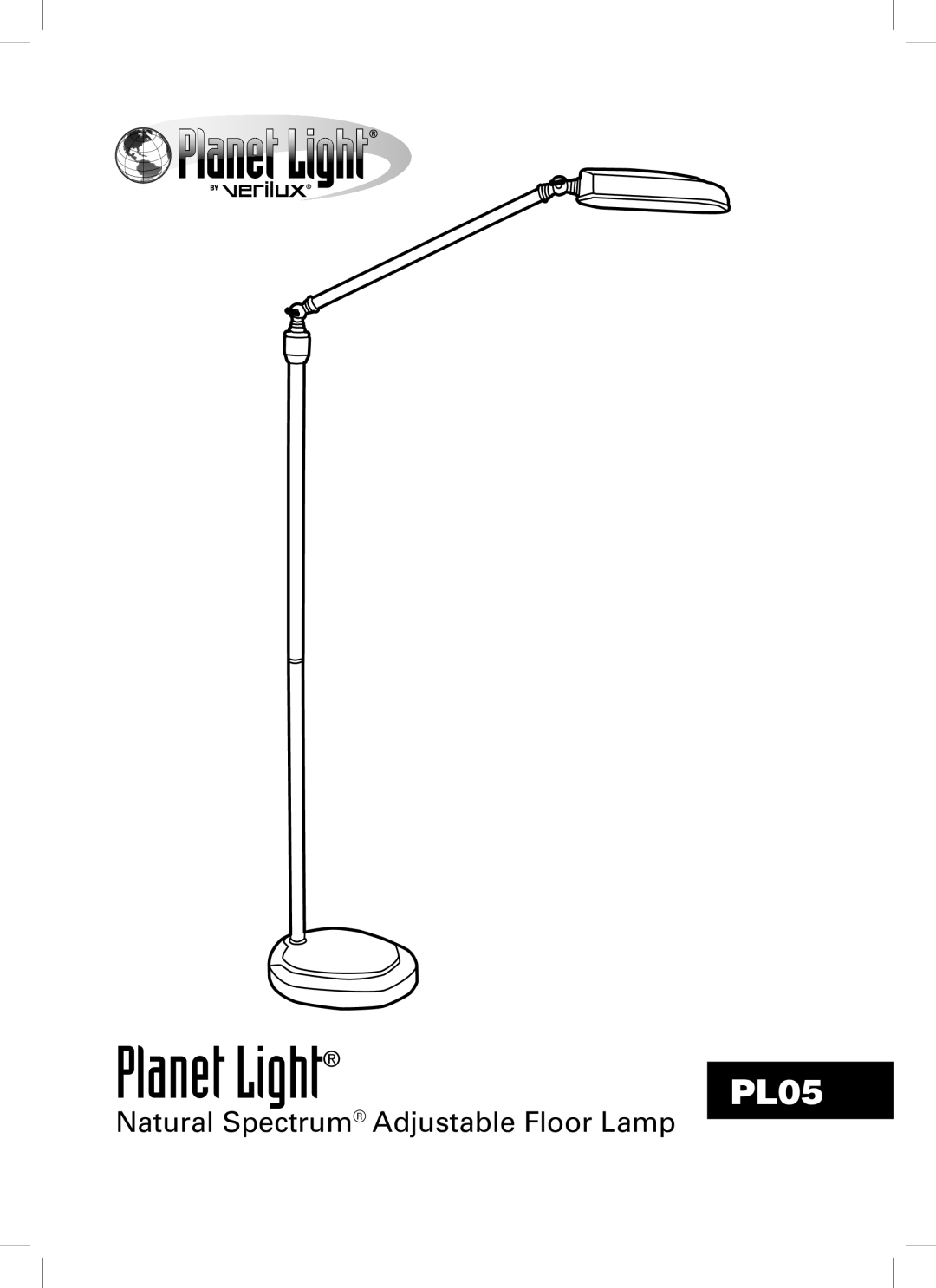Verilux PL05 manual Planet Light, Natural Spectrum Adjustable Floor Lamp 