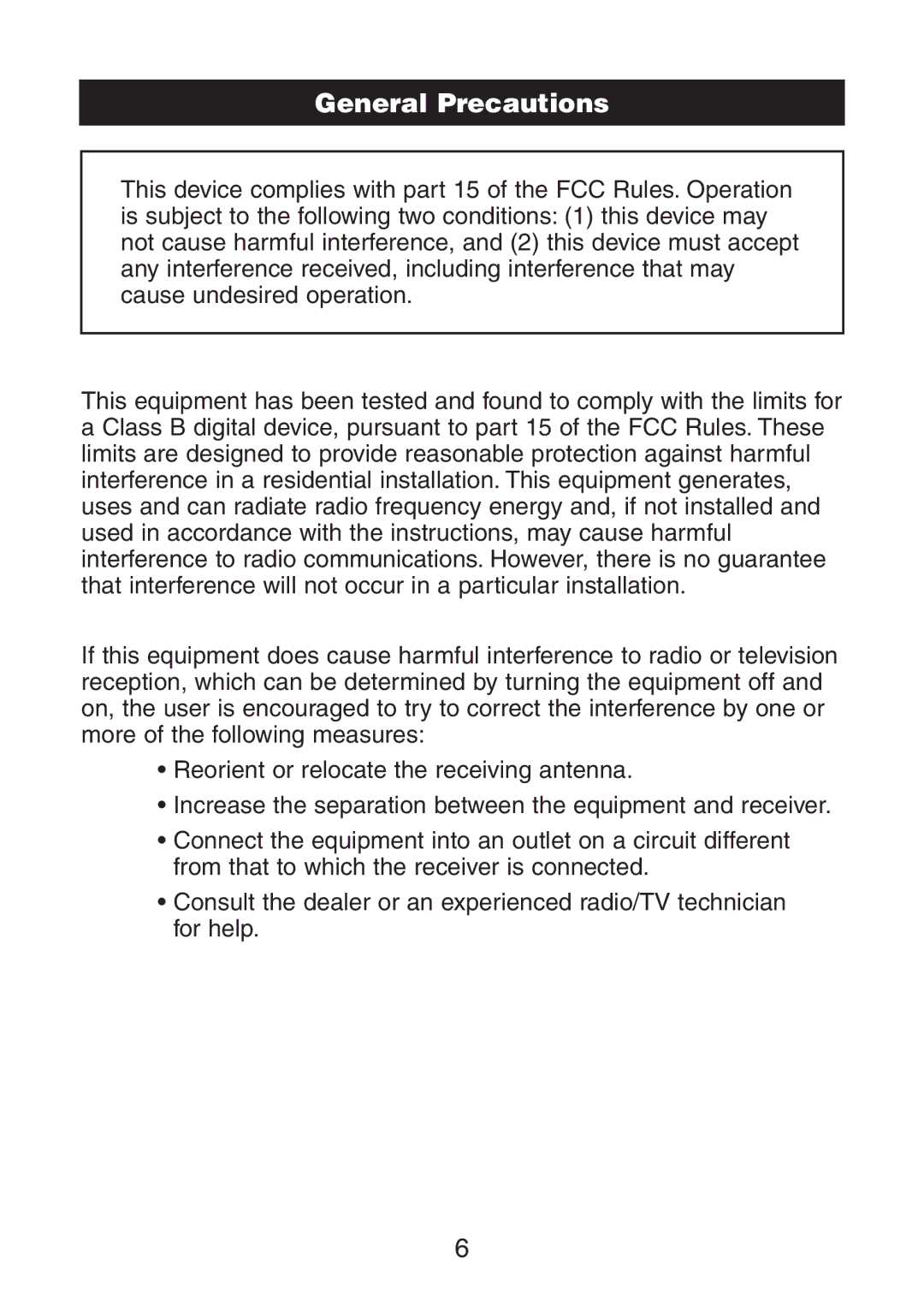 Verilux VA02 instruction manual General Precautions 