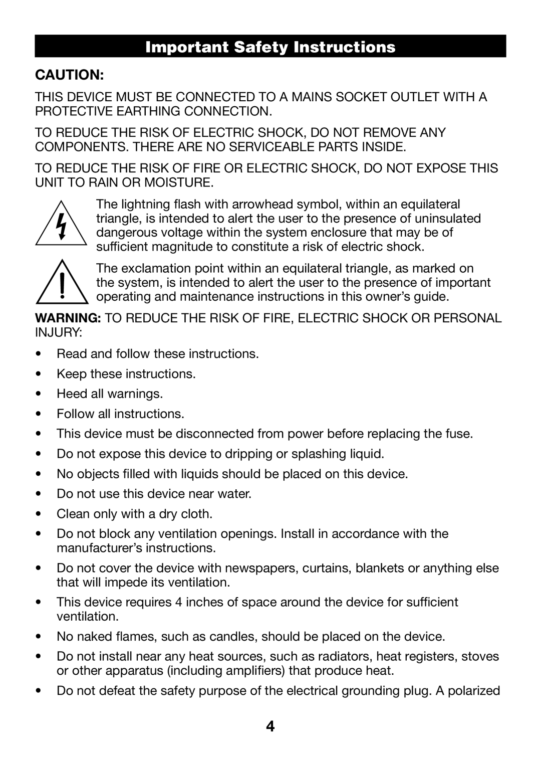 Verilux VA04 manual Important Safety Instructions 