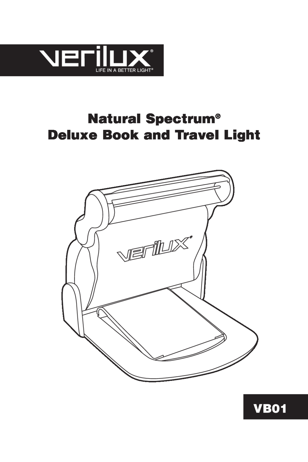 Verilux VB01 manual Natural Spectrum Deluxe Book and Travel Light 
