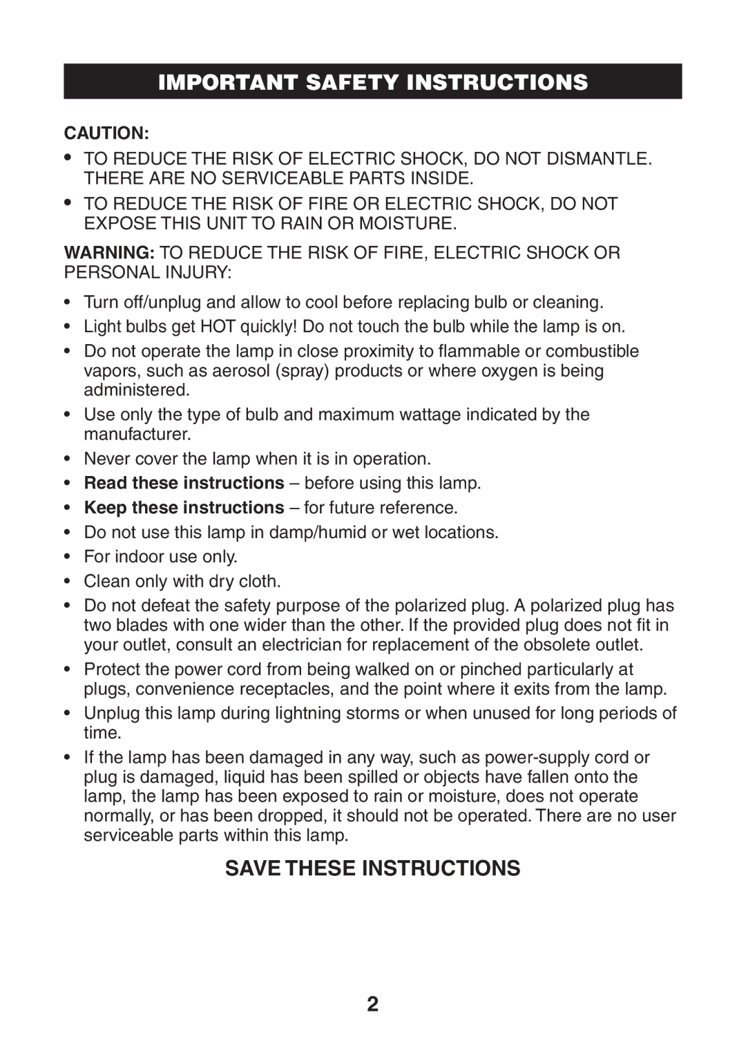 Verilux VC01 manual Important Safety Instructions, Keep these instructions for future reference 