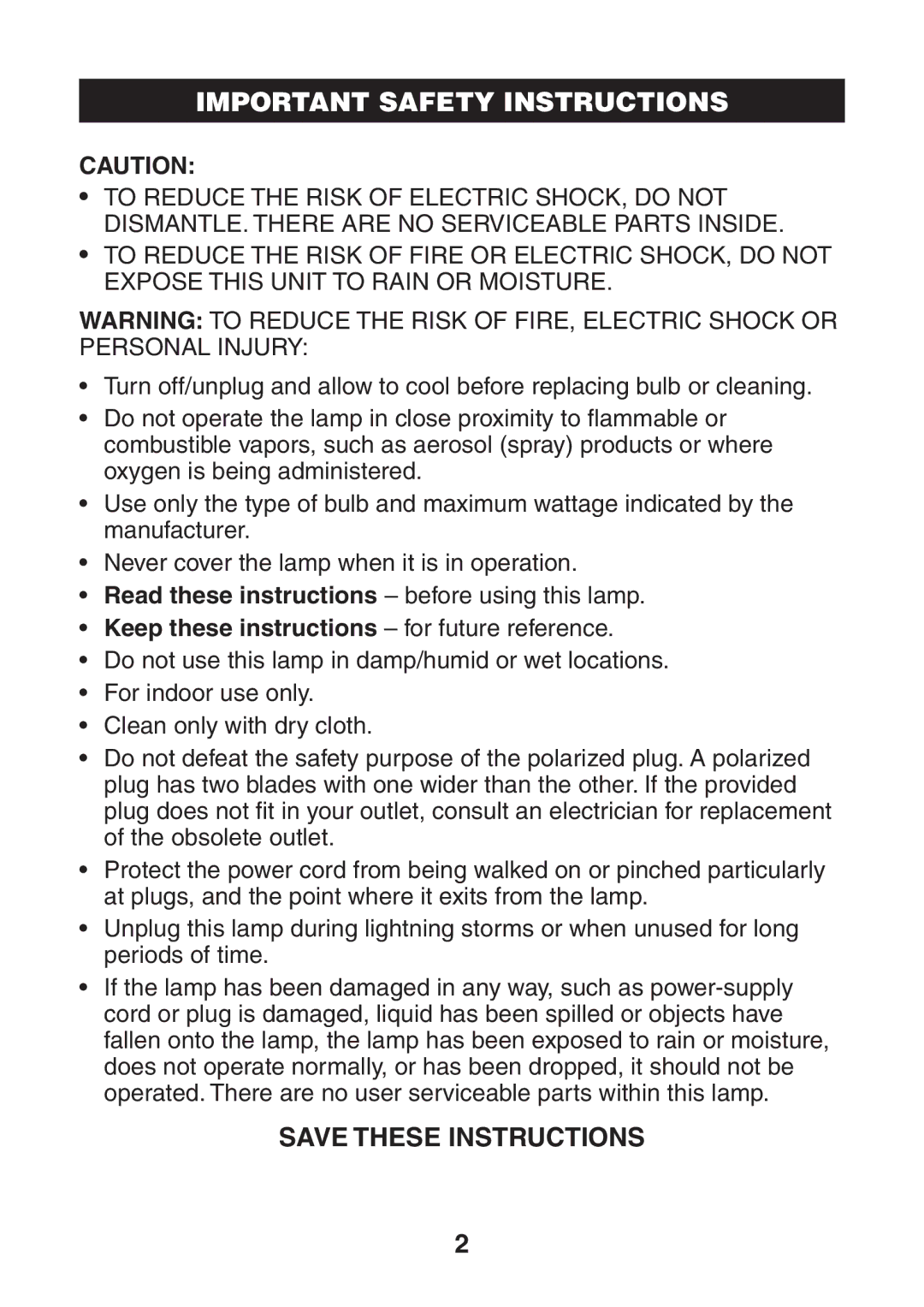 Verilux VD08 manual Important Safety Instructions, Keep these instructions for future reference 