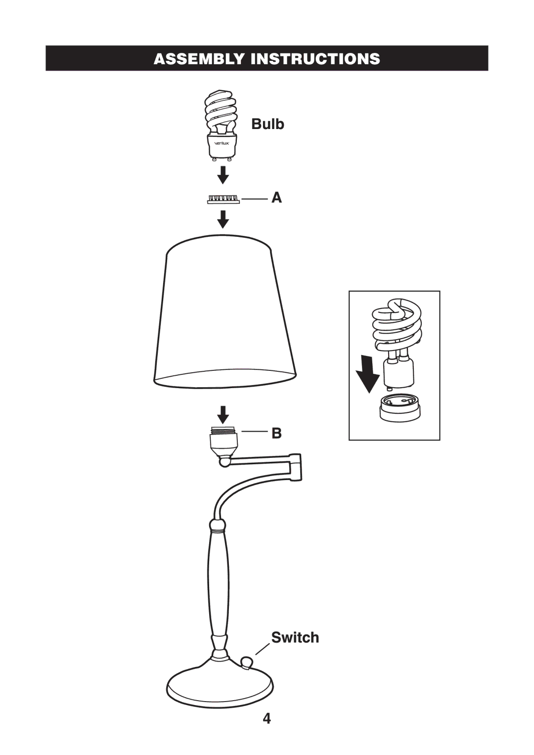 Verilux VD09 manual Assembly Instructions 