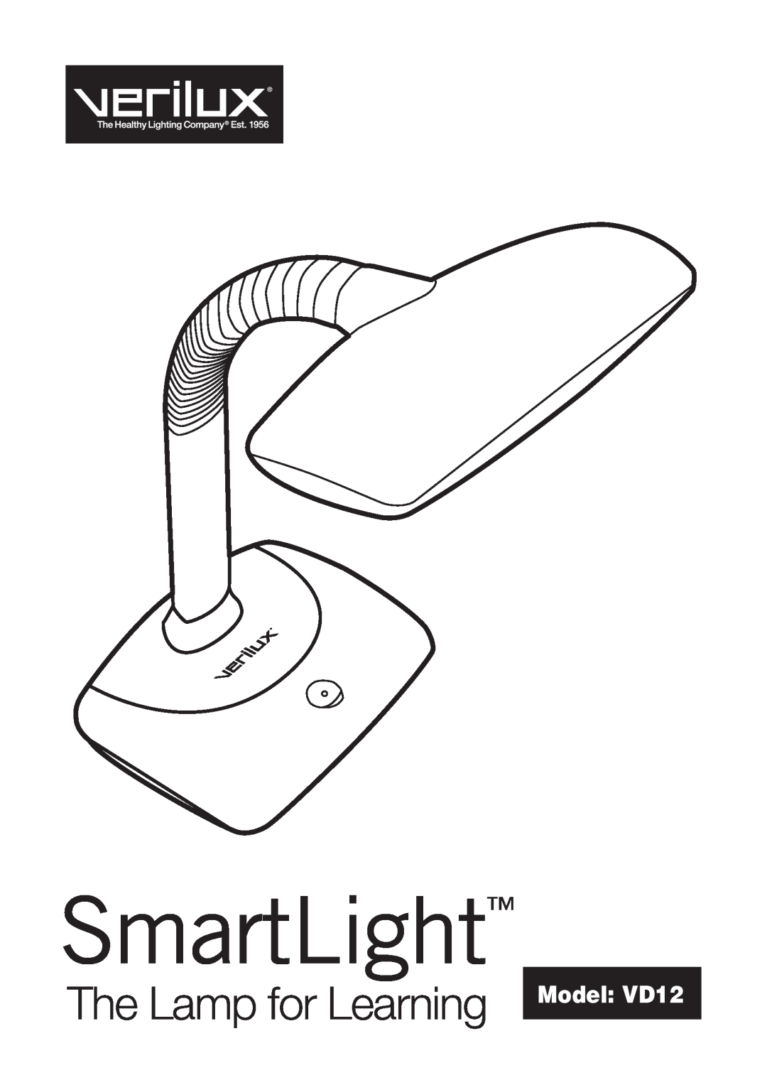 Verilux manual SmartLight, The Lamp for Learning, Model VD12 