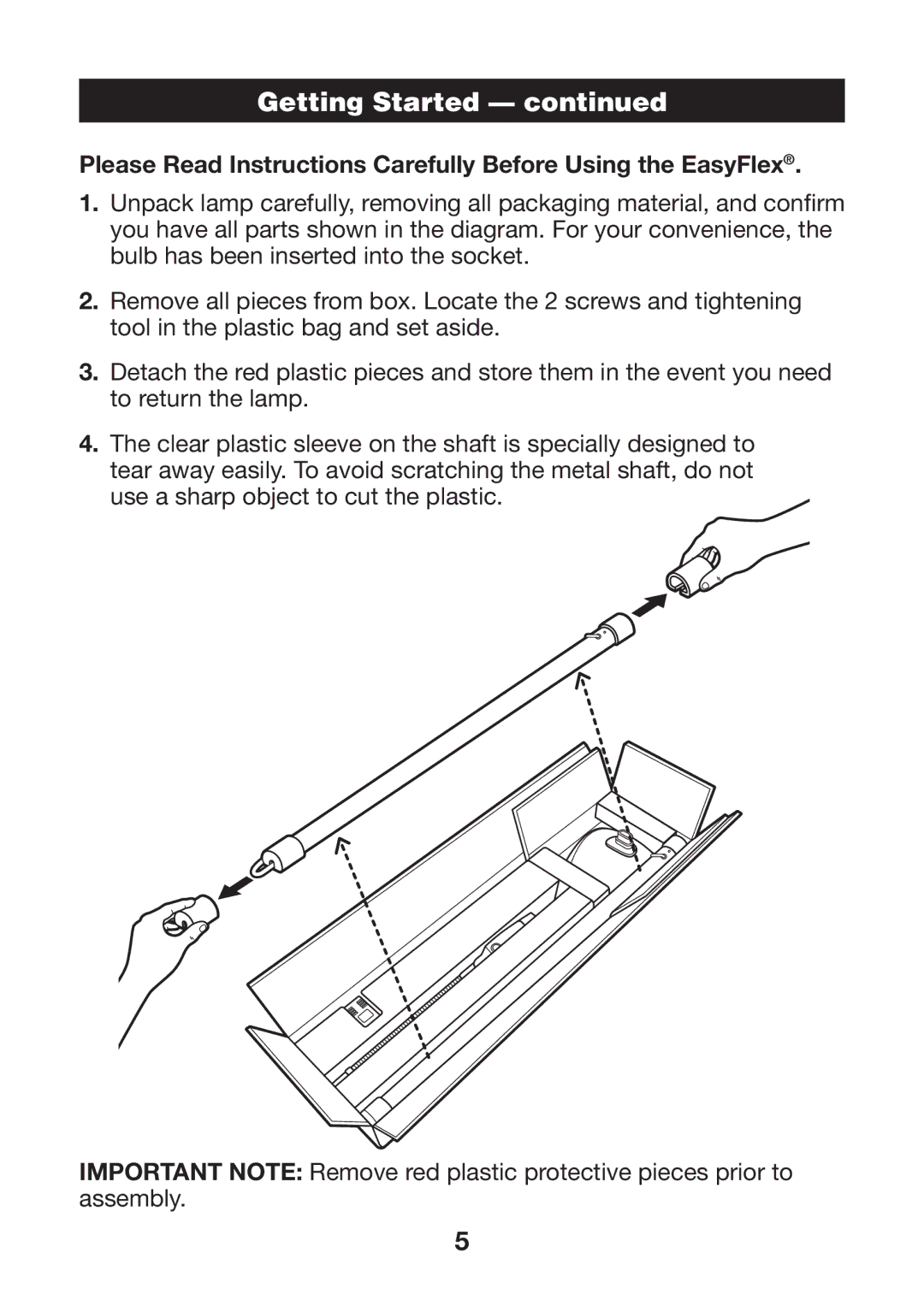 Verilux VF02 manual Please Read Instructions Carefully Before Using the EasyFlex 