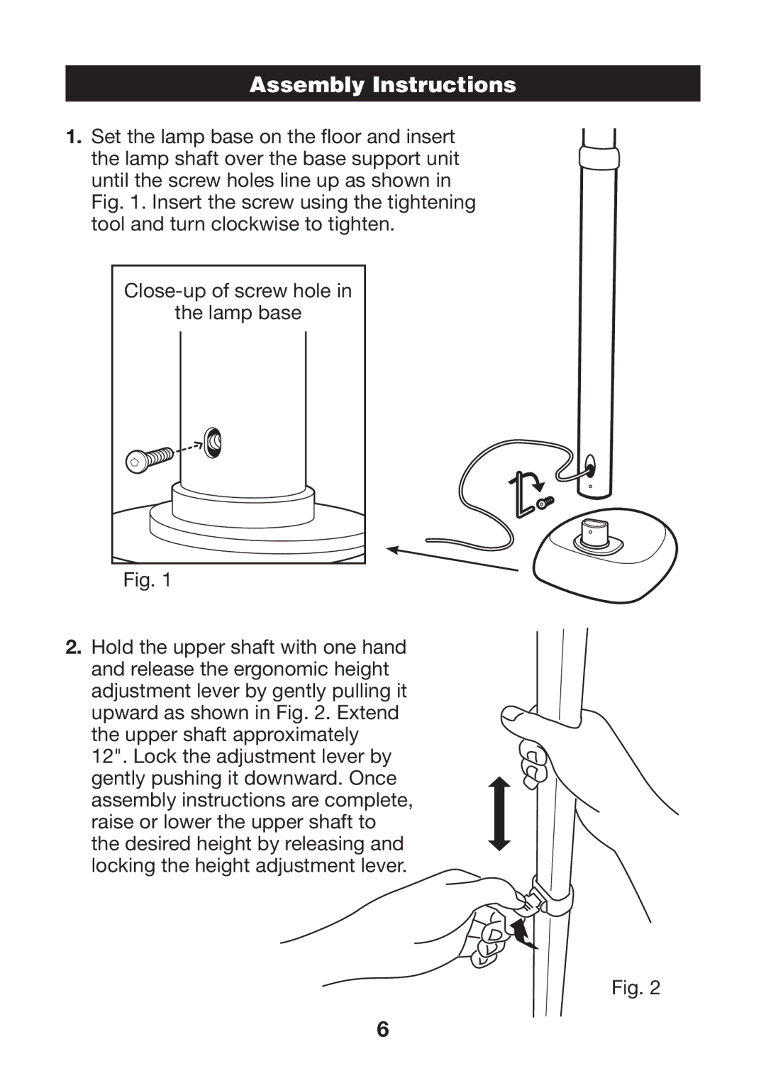 Verilux VF02 manual Assembly Instructions 