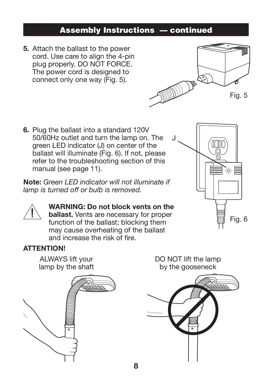 Verilux VF02 manual Assembly Instructions 