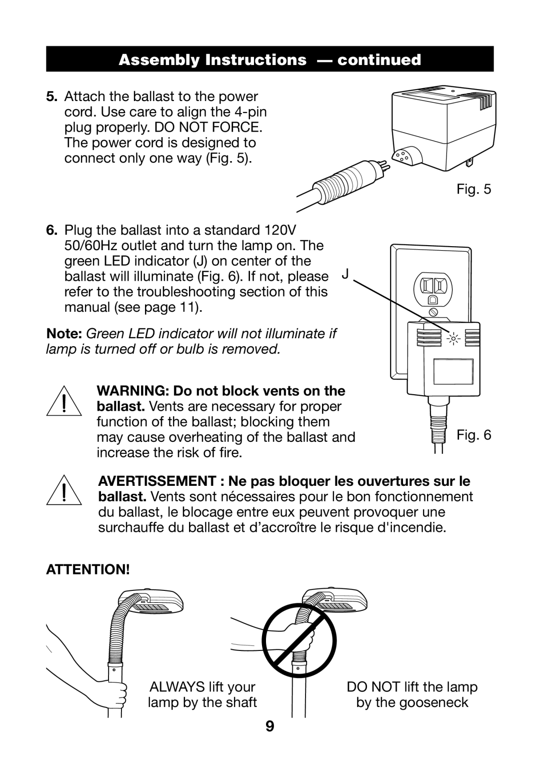 Verilux VF02 manual Assembly Instructions 