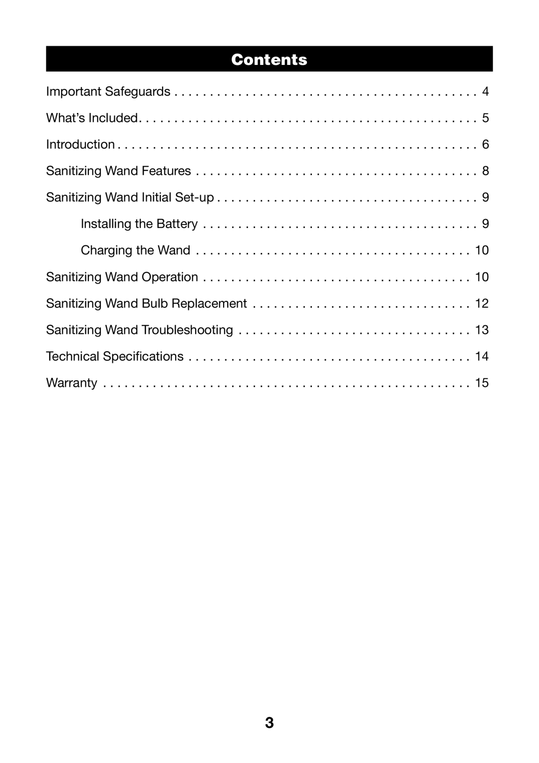 Verilux VH01 manual Contents 