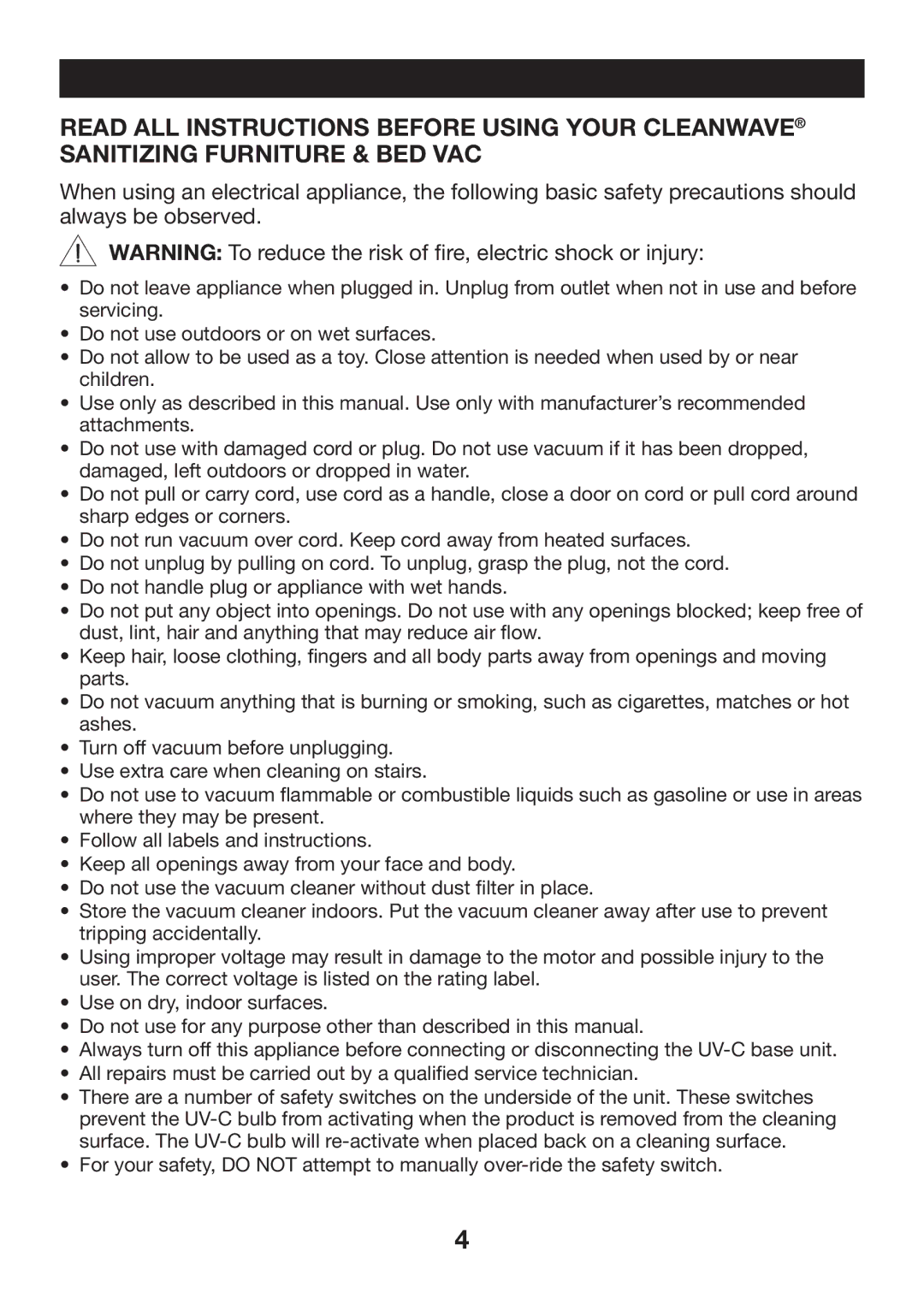 Verilux VH07 manual Important Safety Instructions 