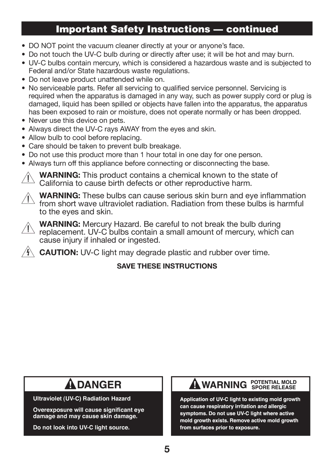 Verilux VH07 manual Important Safety Instructions -­ 