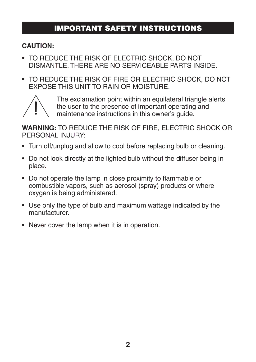 Verilux VT03 manual Important Safety Instructions 