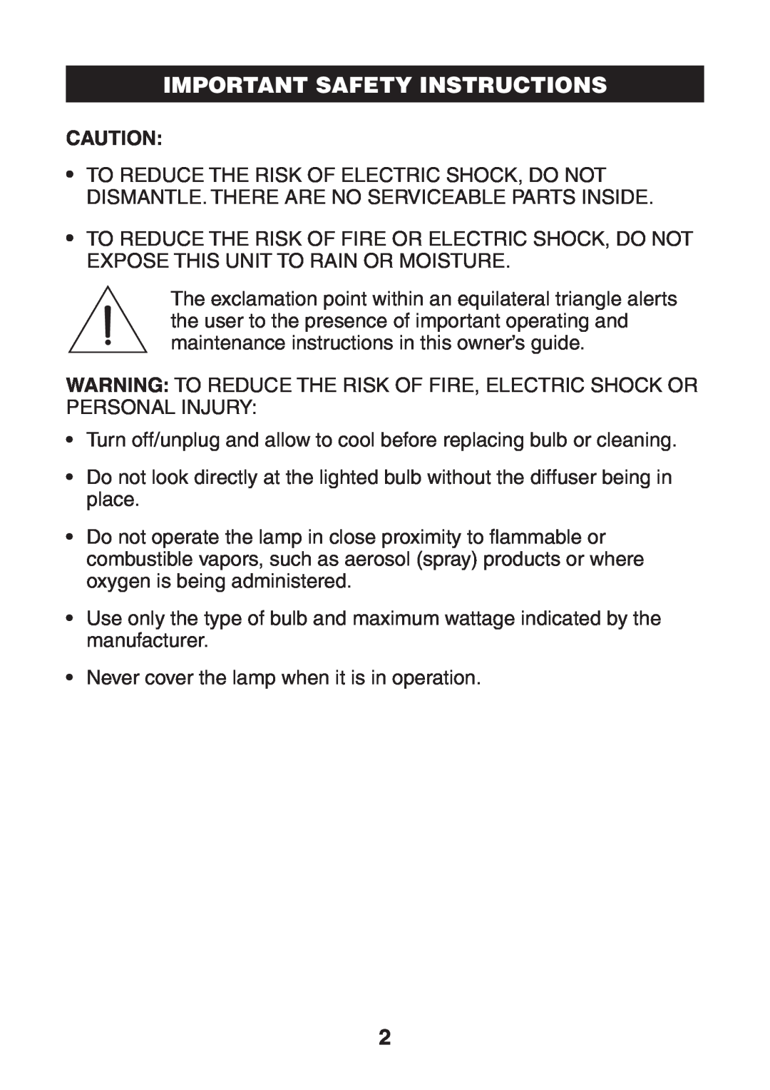Verilux VT03 manual Important Safety Instructions 