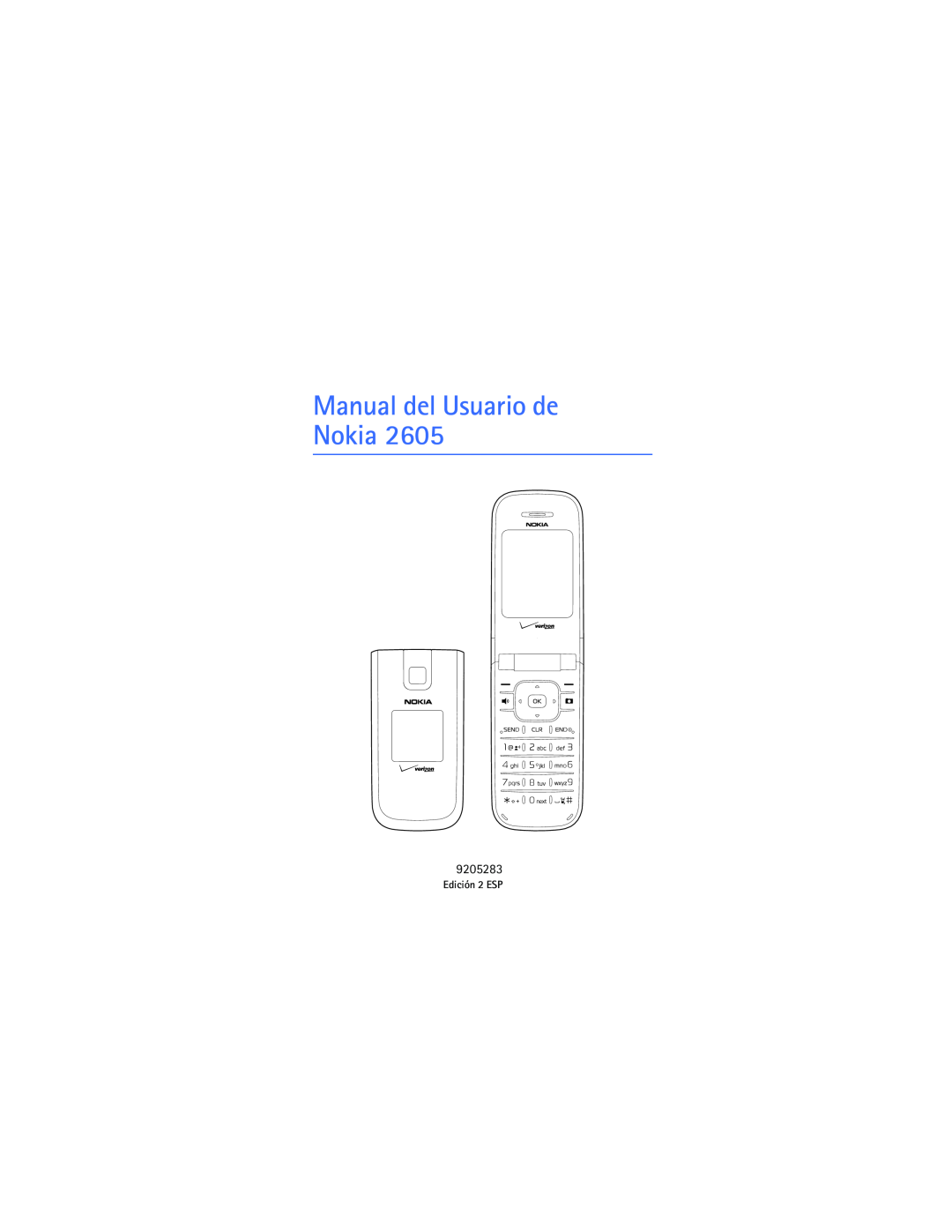 Verizon 2605 manual Manual del Usuario de Nokia, Edición 2 ESP 