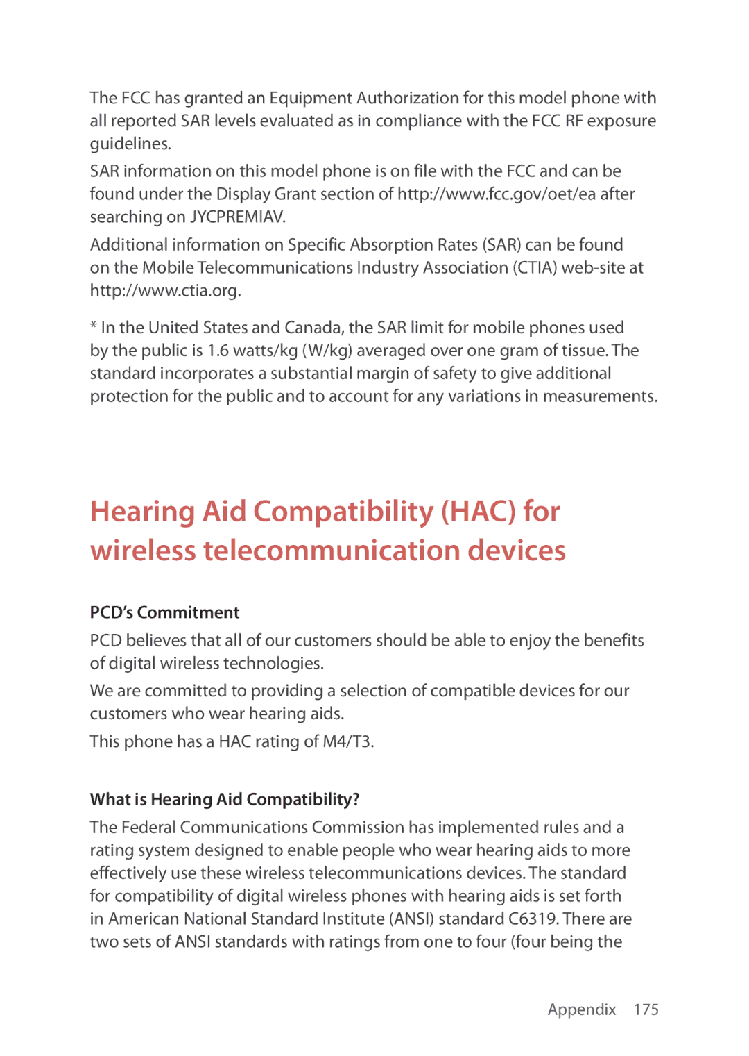 Verizon 5U000692C0A manual PCD’s Commitment, What is Hearing Aid Compatibility? 