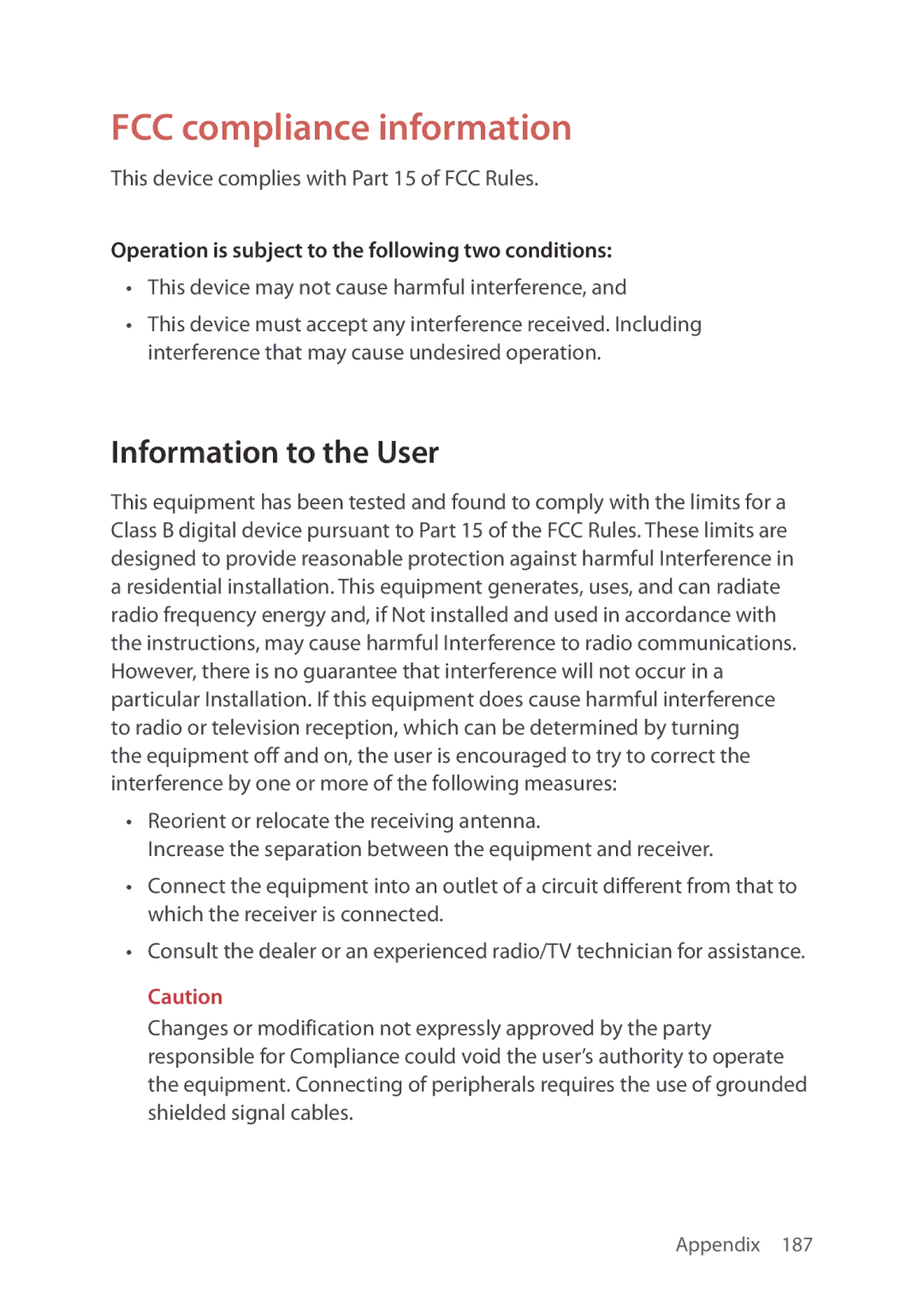 Verizon 5U000692C0A manual FCC compliance information, Information to the User 