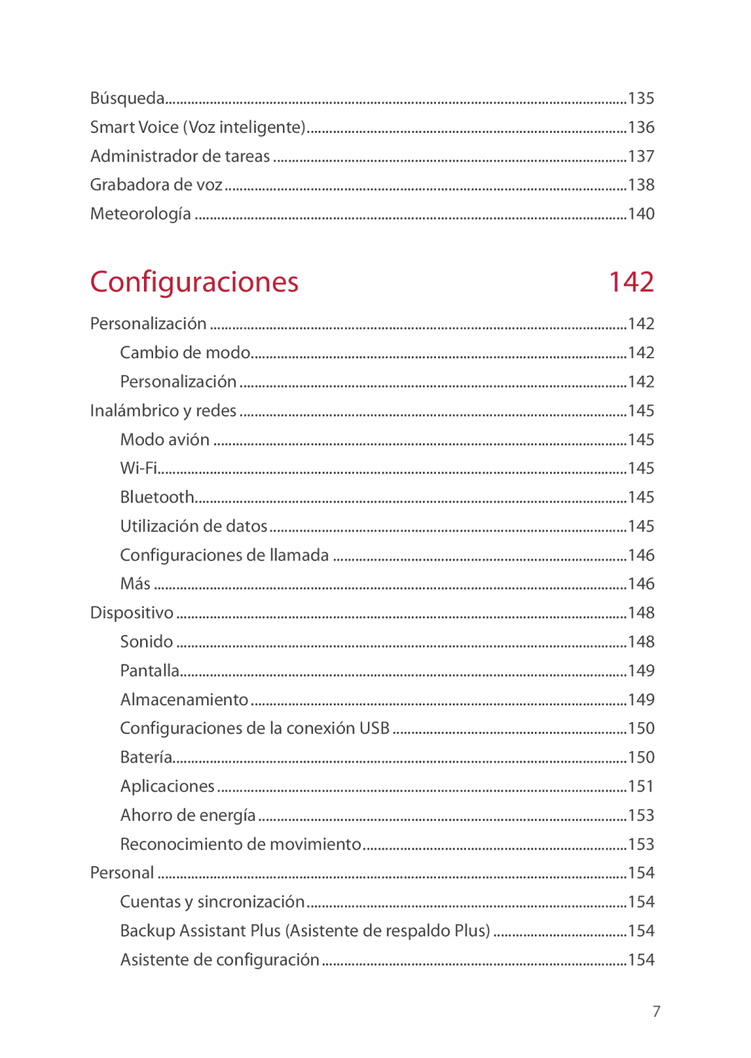 Verizon 5U000692C0A manual Configuraciones 