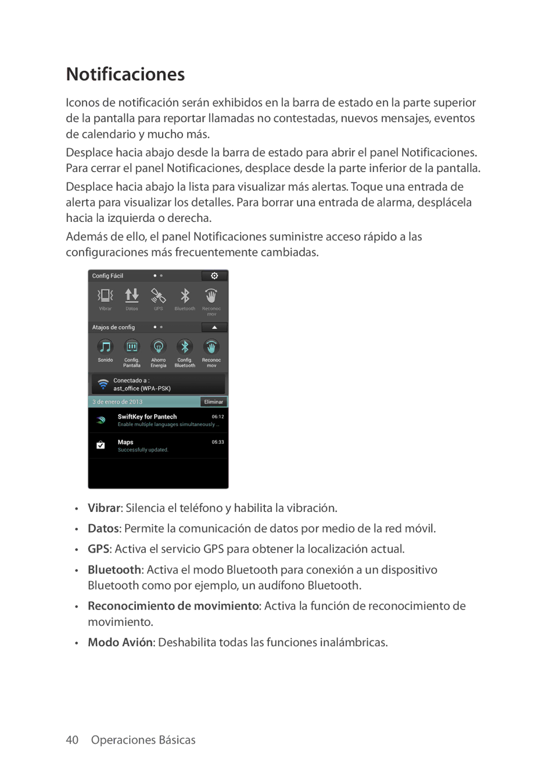 Verizon 5U000692C0A manual Notificaciones 