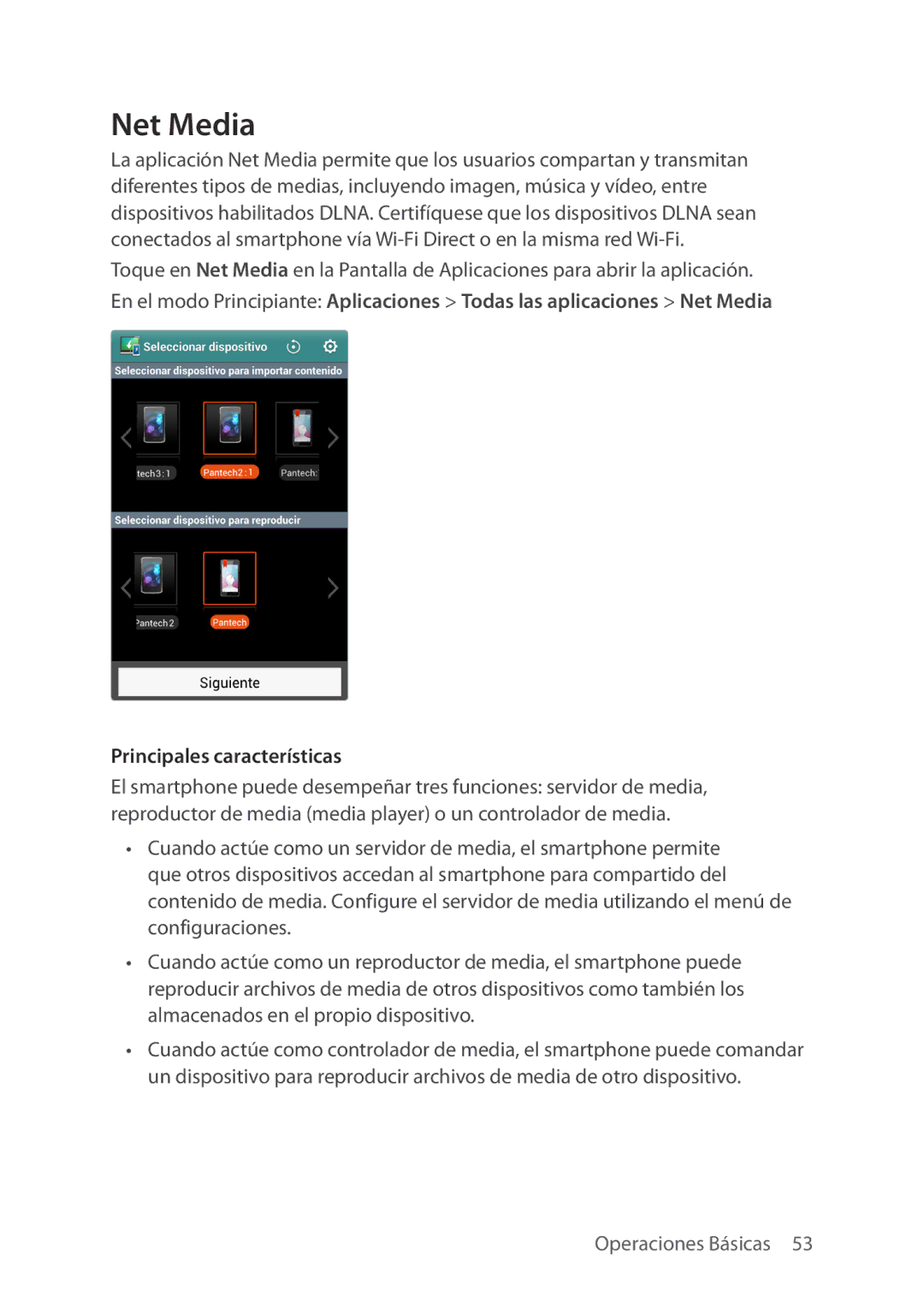 Verizon 5U000692C0A manual Net Media, Principales características 