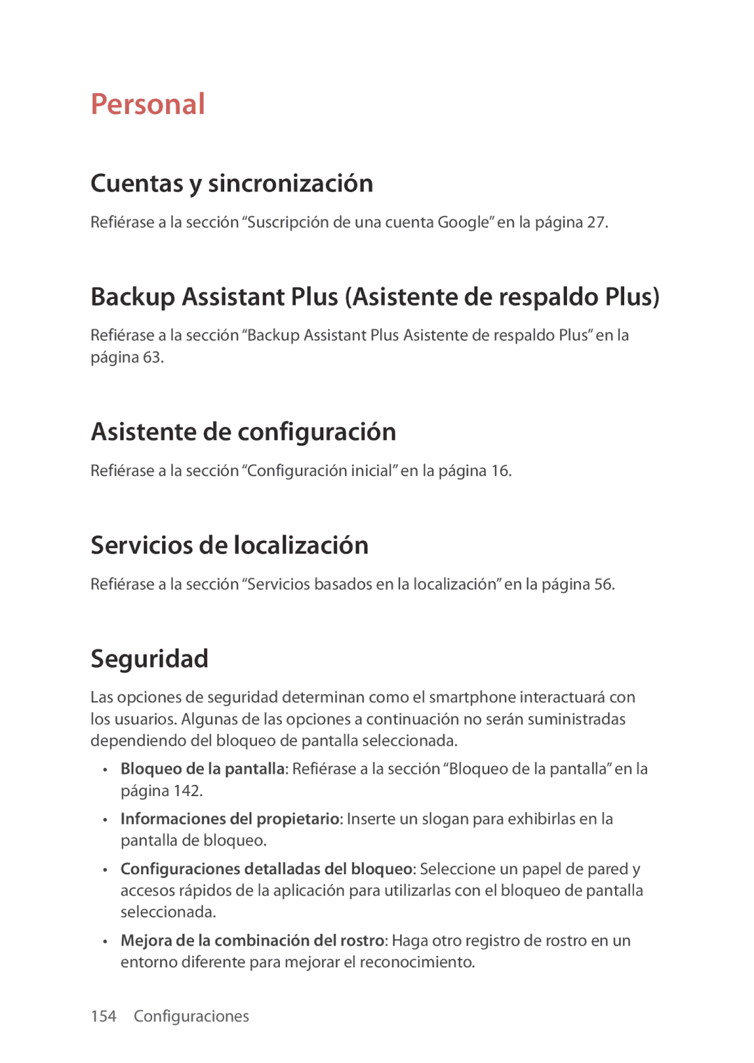 Verizon 5U000692C0A Cuentas y sincronización, Backup Assistant Plus Asistente de respaldo Plus, Asistente de configuración 