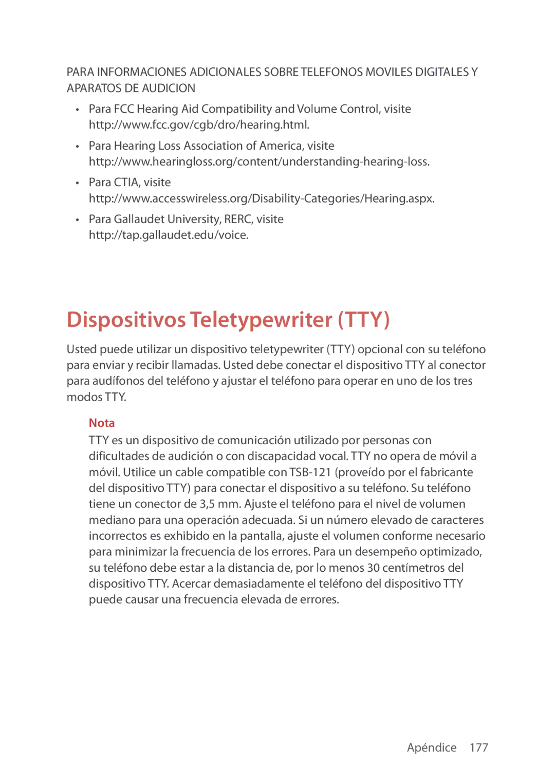 Verizon 5U000692C0A manual Dispositivos Teletypewriter TTY 