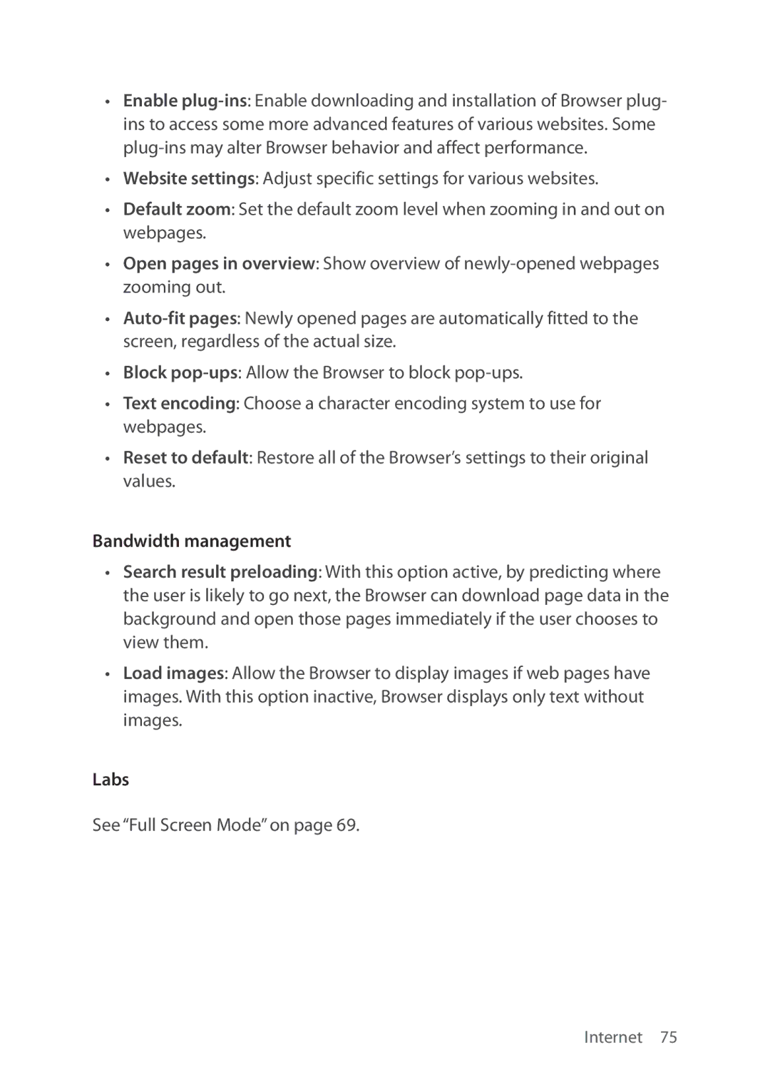 Verizon 5U000692C0A manual Bandwidth management, Labs 