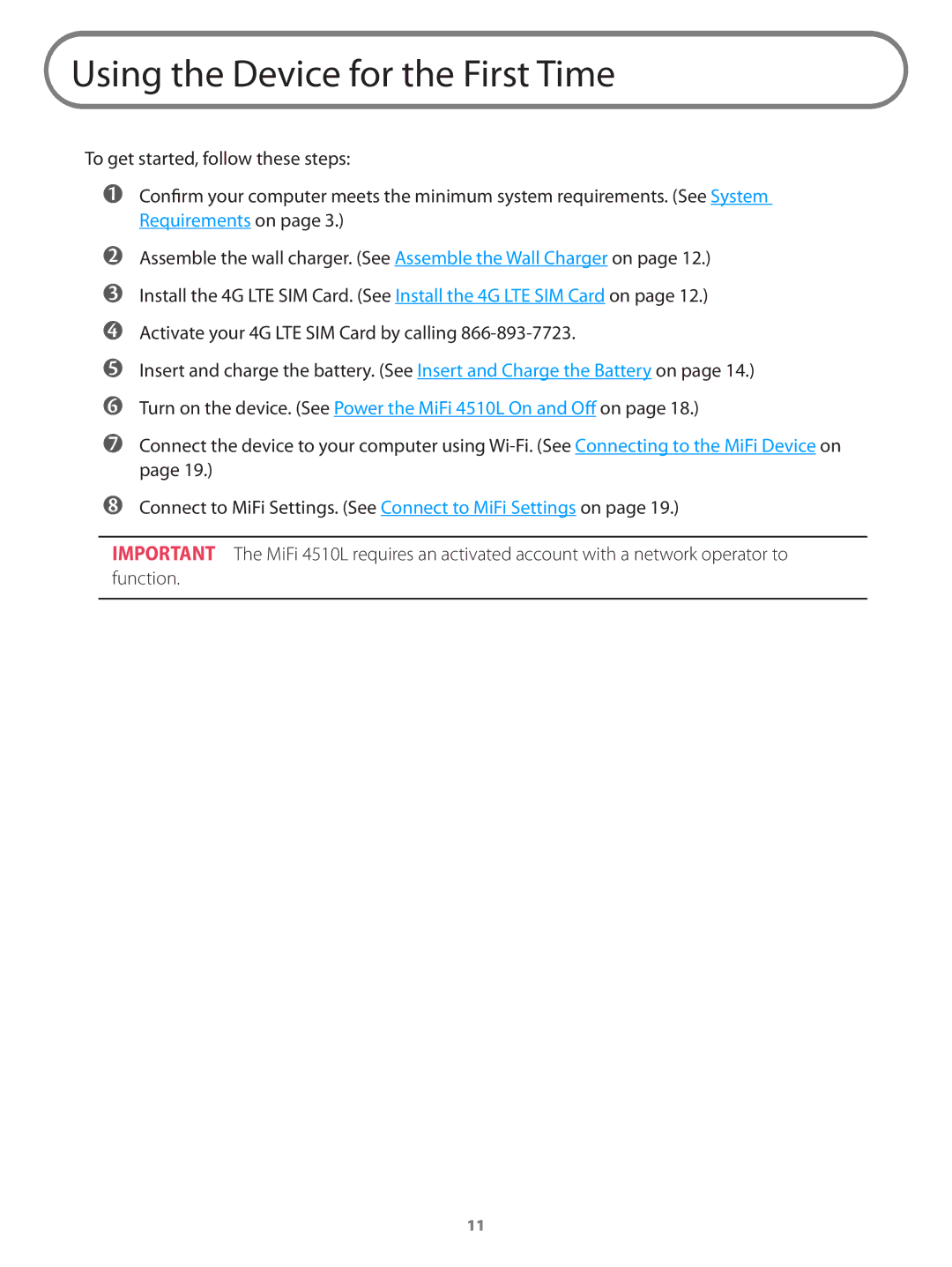 Verizon 649496017989 manual Using the Device for the First Time 