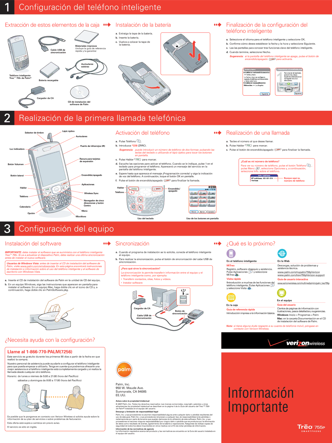 Verizon 755P installation instructions Configuración del teléfono inteligente, Configuración del equipo 