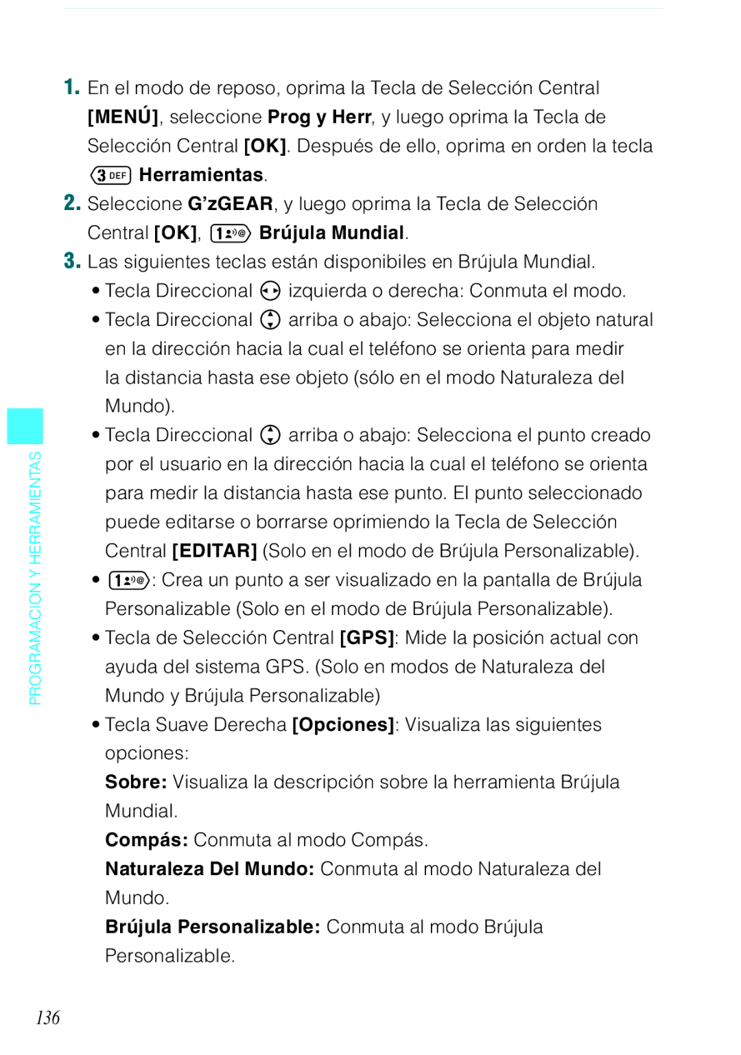 Verizon C751 manual 136, Herramientas 