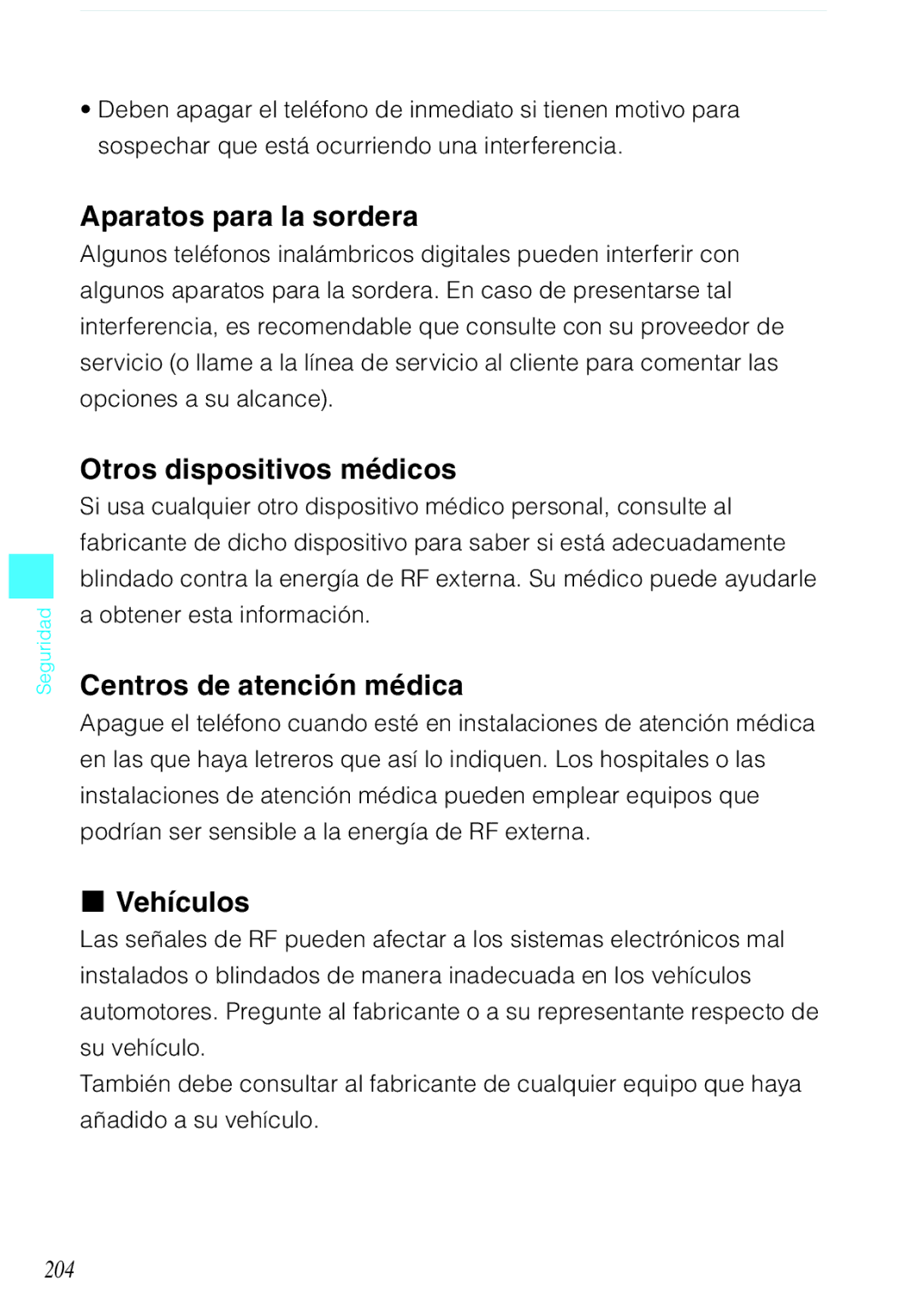 Verizon C751 manual Aparatos para la sordera, Otros dispositivos médicos, Centros de atención médica, Vehículos, 204 