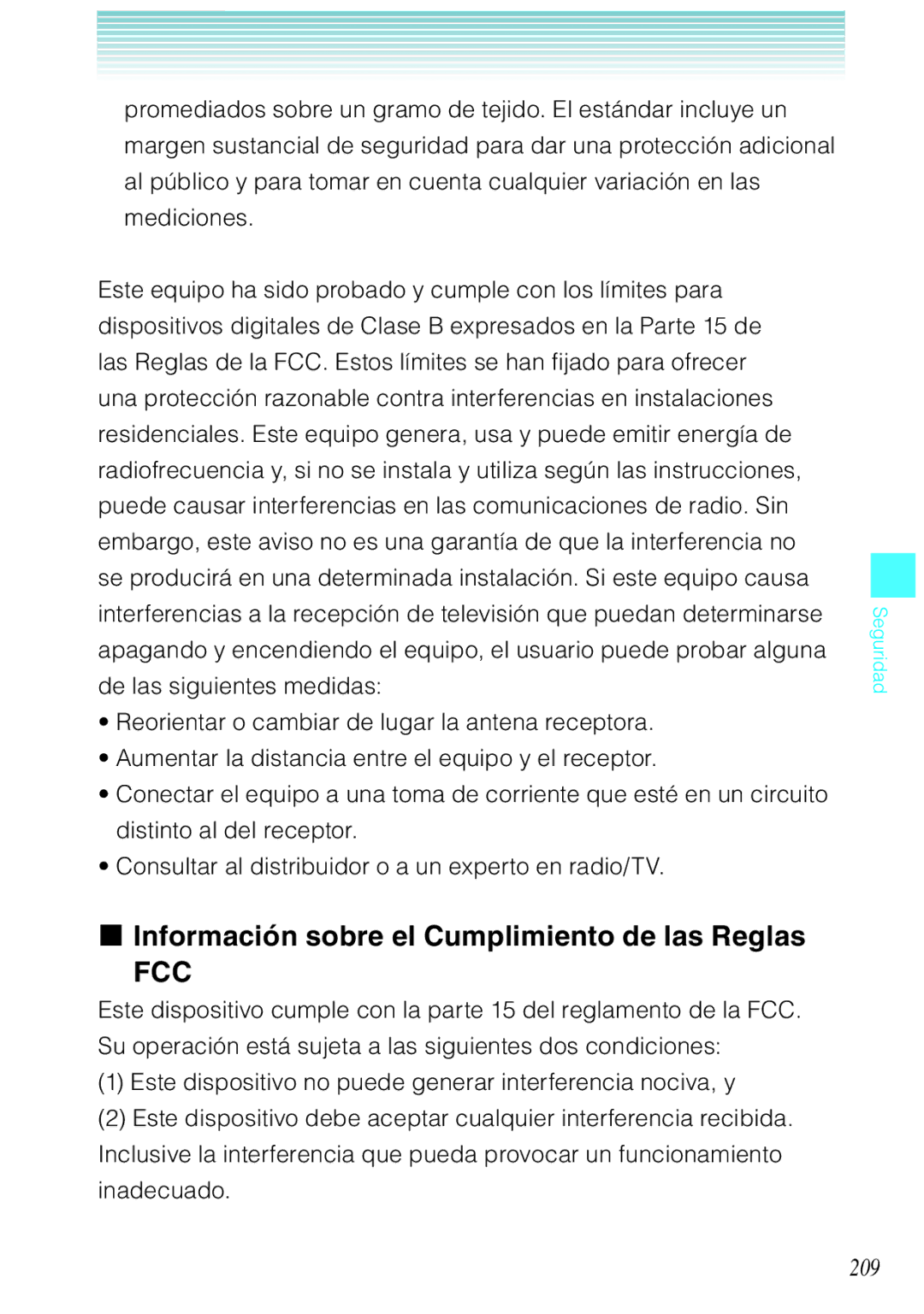 Verizon C751 manual Información sobre el Cumplimiento de las Reglas, 209 