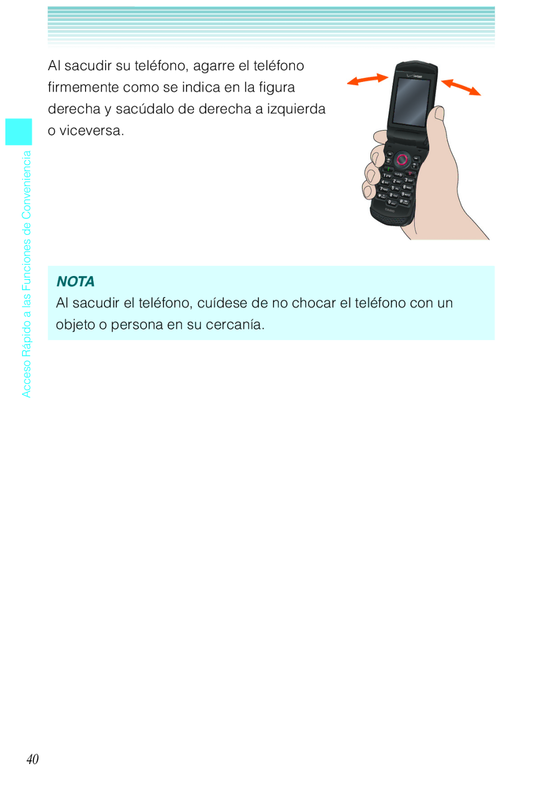 Verizon C751 manual Nota 