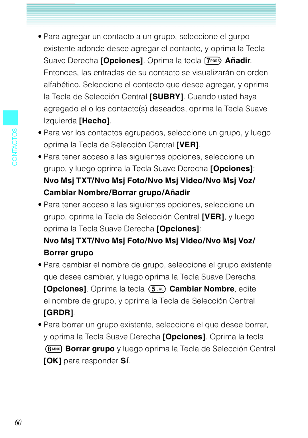 Verizon C751 manual Contactos 