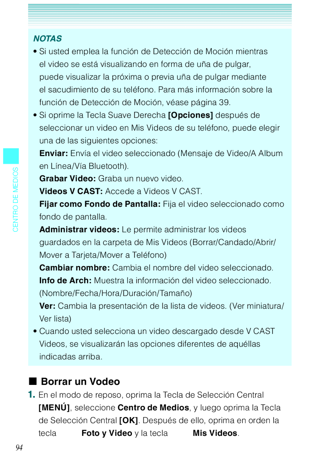 Verizon C751 manual Borrar un Vodeo 