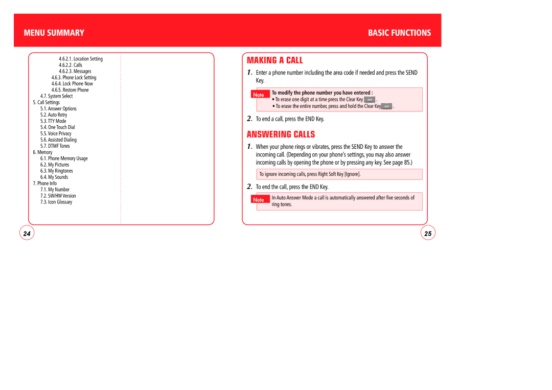 Verizon CDM7076 manual Making a Call, Answering Calls, Basic Functions, To end a call, press the END Key 