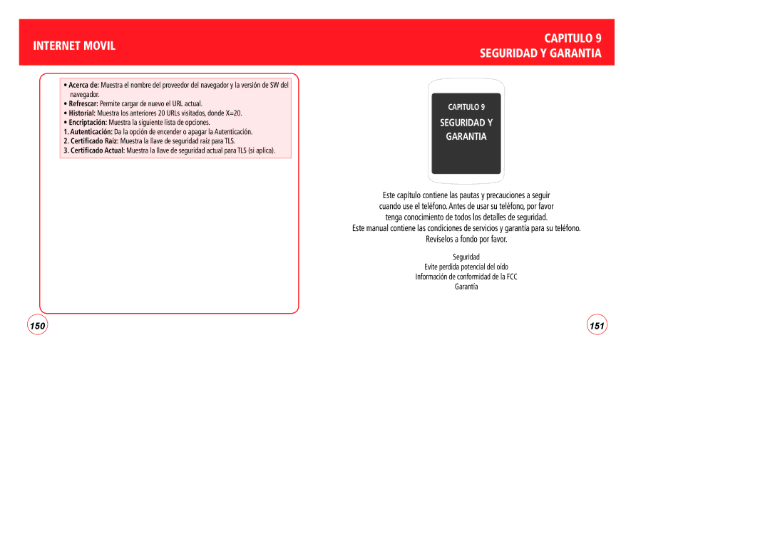 Verizon CDM7076 manual Capitulo Seguridad Y Garantia 