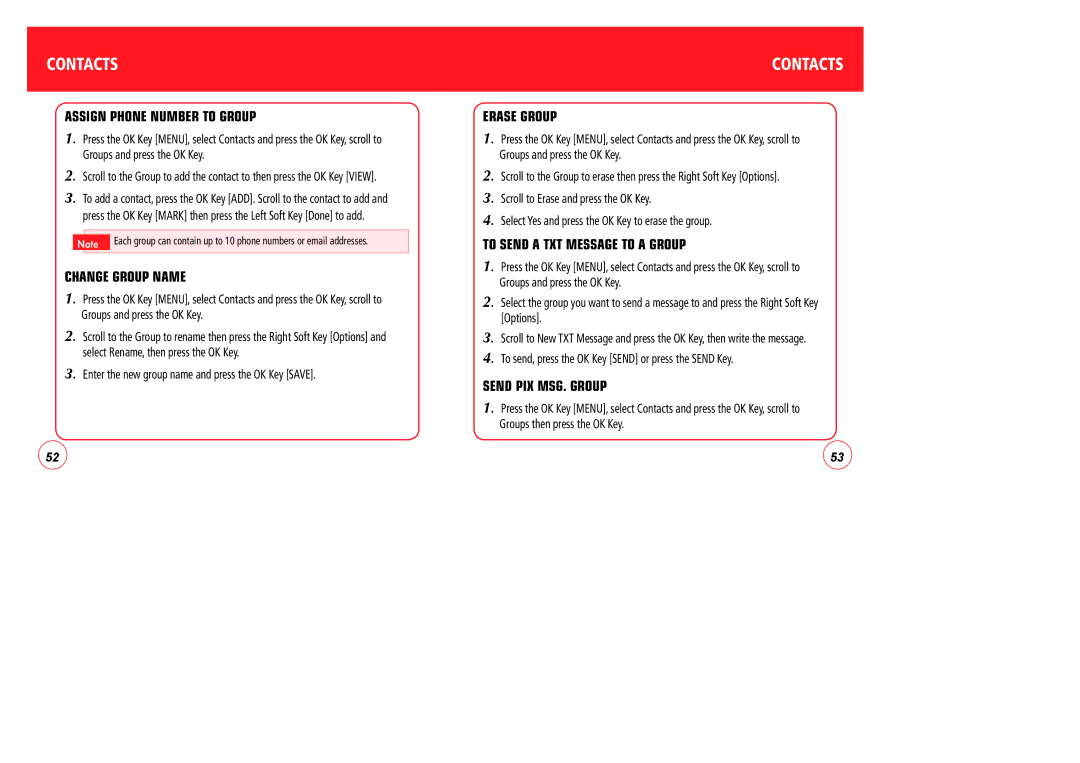 Verizon CDM7076 manual Assign Phone Number to Group, Change Group Name, Erase Group, To Send a TXT Message to a Group 