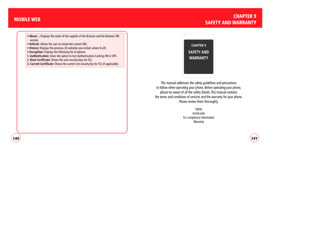 Verizon CDM7076 manual Chapter Safety and Warranty, Safety Warranty 